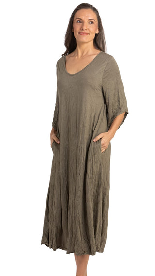 Madeline Stretch Cotton Nightie - Khaki