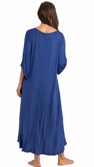 Madeline Stretch Cotton Nightie - Blue