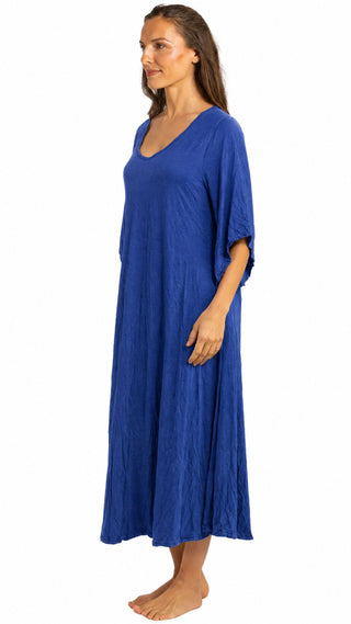 Madeline Stretch Cotton Nightie - Blue