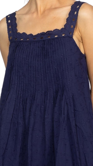 Marie Antoinette Sleeveless Nightie Navy Blue