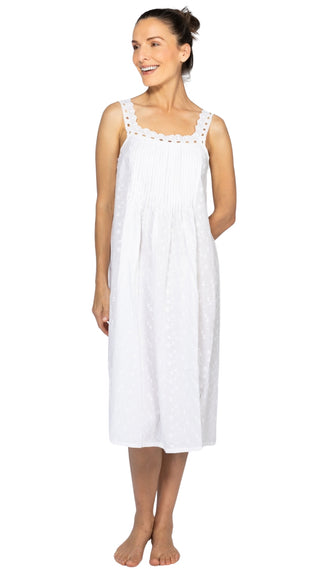 Marie Antoinette Sleeveless Nightie - White