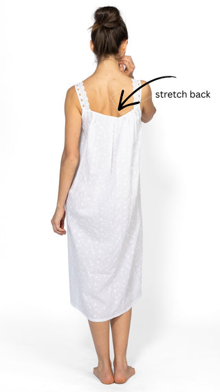 Marie Antoinette Sleeveless Nightie - White