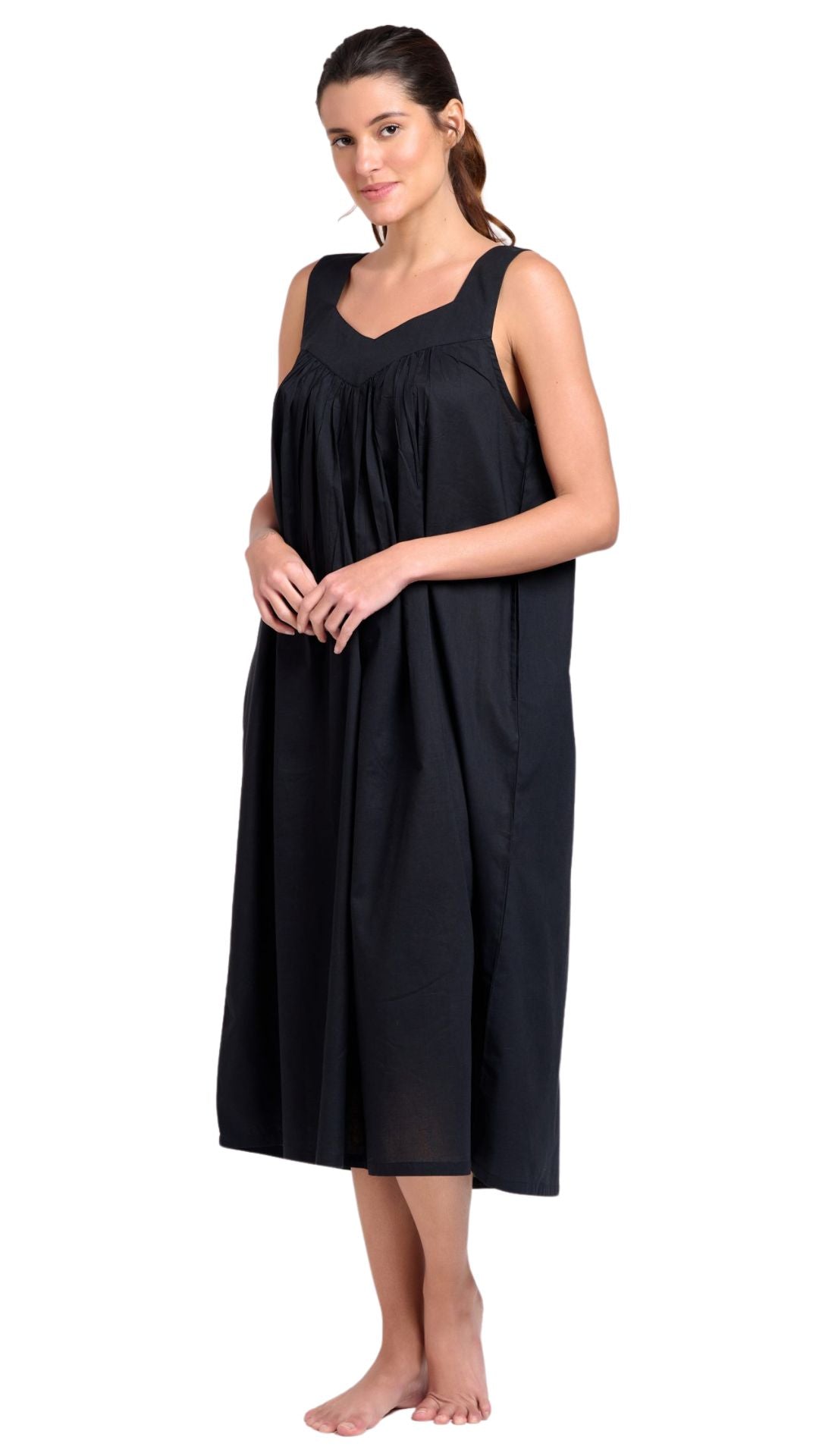 Maude Black Sleeveless Nightdress