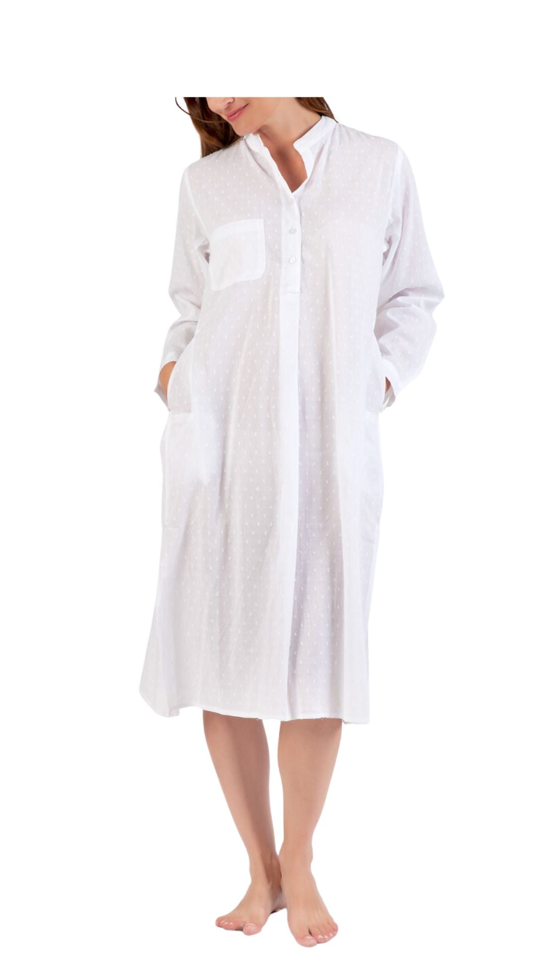 Traditional fine white cotton nightie, nightgown - Australia