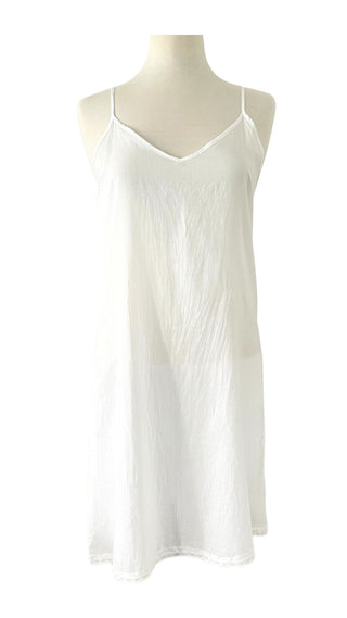 Midi Cotton Slip White