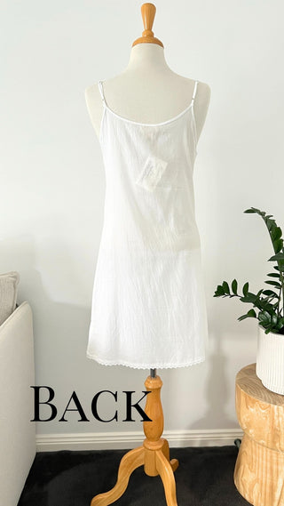 Midi Cotton Slip White