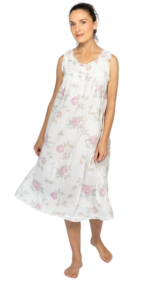 Mimi Lavender Rose Sleeveless Nightdress