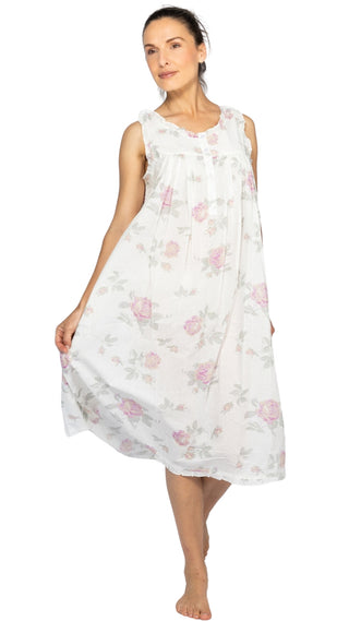 Mimi Lavender Rose Sleeveless Nightdress