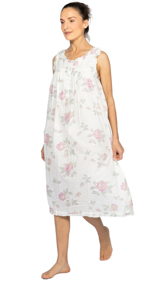 Mimi Lavender Rose Sleeveless Nightdress
