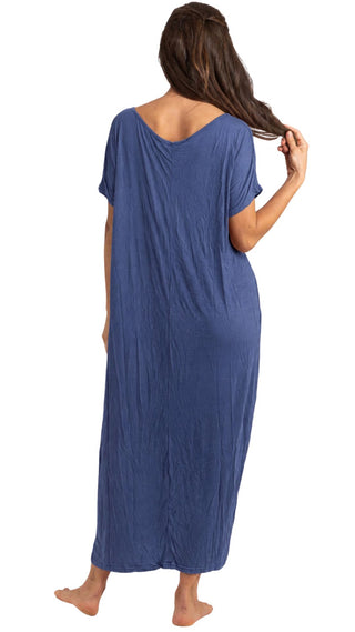 Miss Audrey Stretch Cotton Nightie - Blue