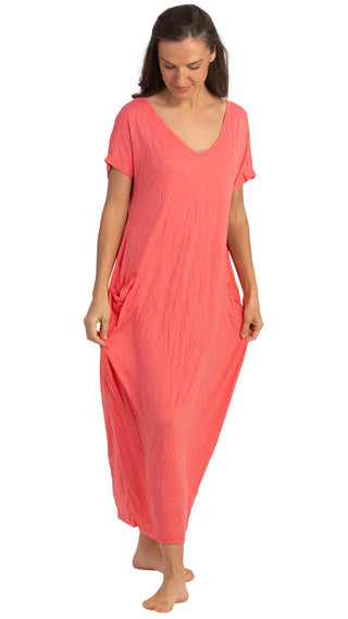 Miss Audrey Cotton Stretch Nightie - Coral