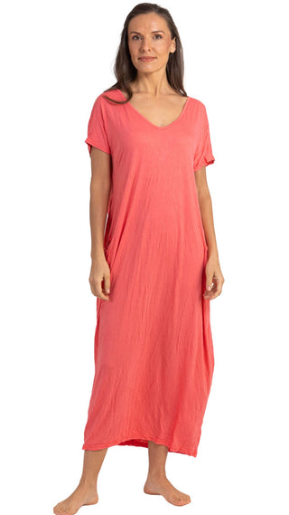 Miss Audrey Cotton Stretch Nightie - Coral