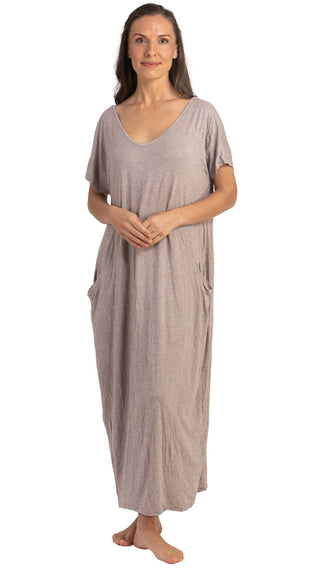 Miss Audrey Stretch Cotton Nightie - Sand