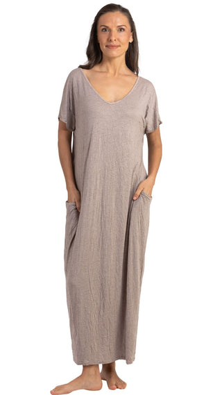 Miss Audrey Stretch Cotton Nightie - Sand