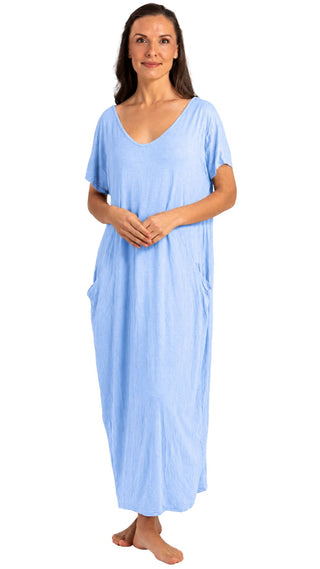 Miss Audrey Cotton Stretch Nightie - Sky
