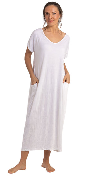 Miss Audrey Stretch Cotton Nightie - White