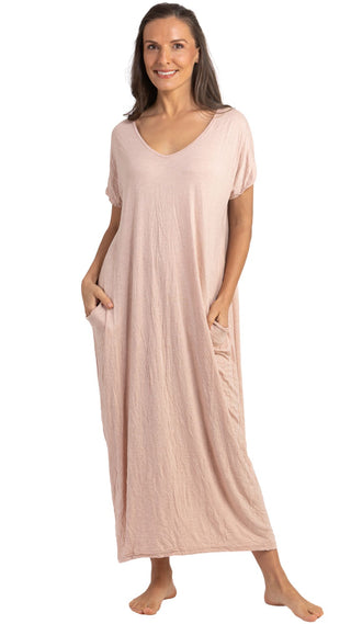 Miss Audrey Cotton Stretch Nightie - Blush