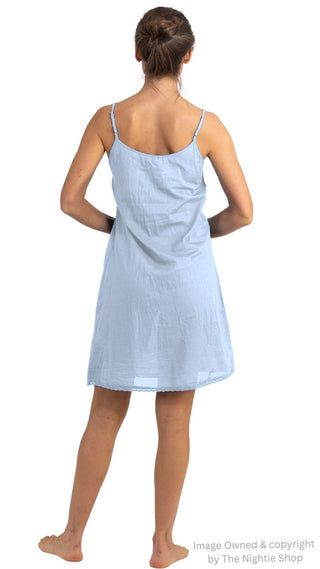 light blue cotton short slip