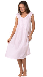 beautiful baby pink cotton nightie for women