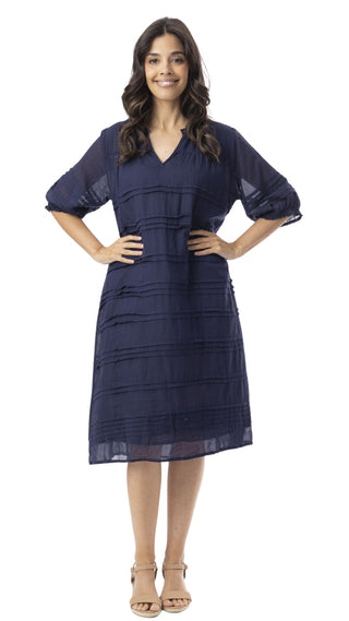 Noosa Short Sleeve Navy Dress