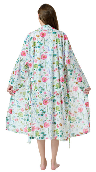 australian made pink green blue floral robe