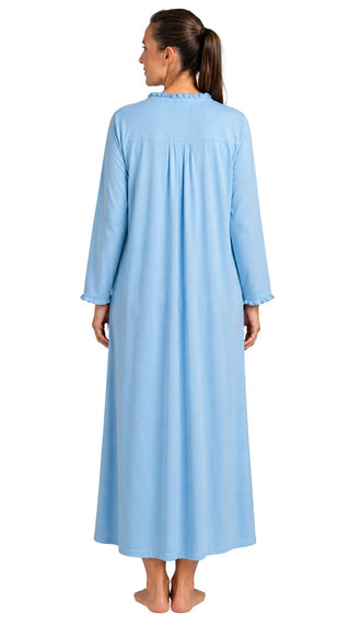 Penelope Stretch Cotton Nightie - Blue