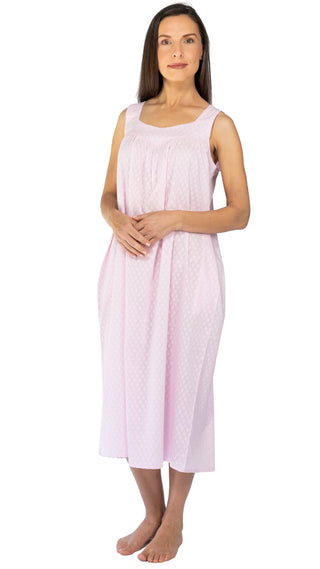 Clarice Pink Sleeveless Cotton Nightie