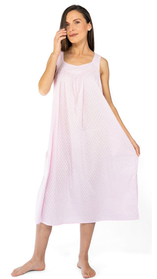 Clarice Pink Sleeveless Cotton Nightie