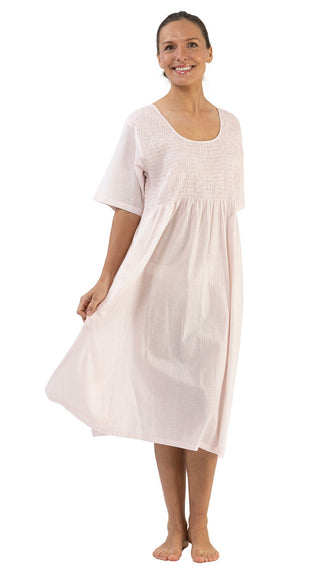 Pink cotton nighties for plus size Ladies