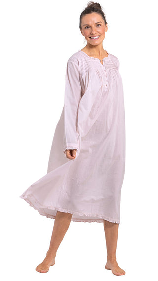 Soft Pink Long Sleeve Cotton Nightie