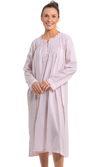 Soft Pink Long Sleeve Cotton Nightie