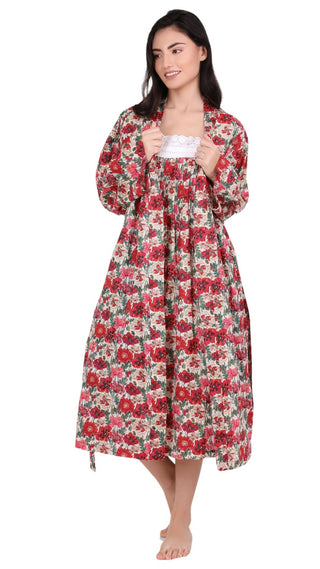 Poppy  Cotton Dressing Gown/Robe
