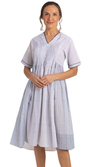 Primrose Short Sleeve Cotton Nightie - Blue