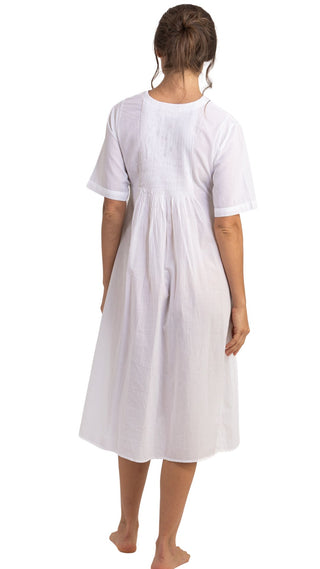 Primrose Short Sleeve Cotton Nightie - White