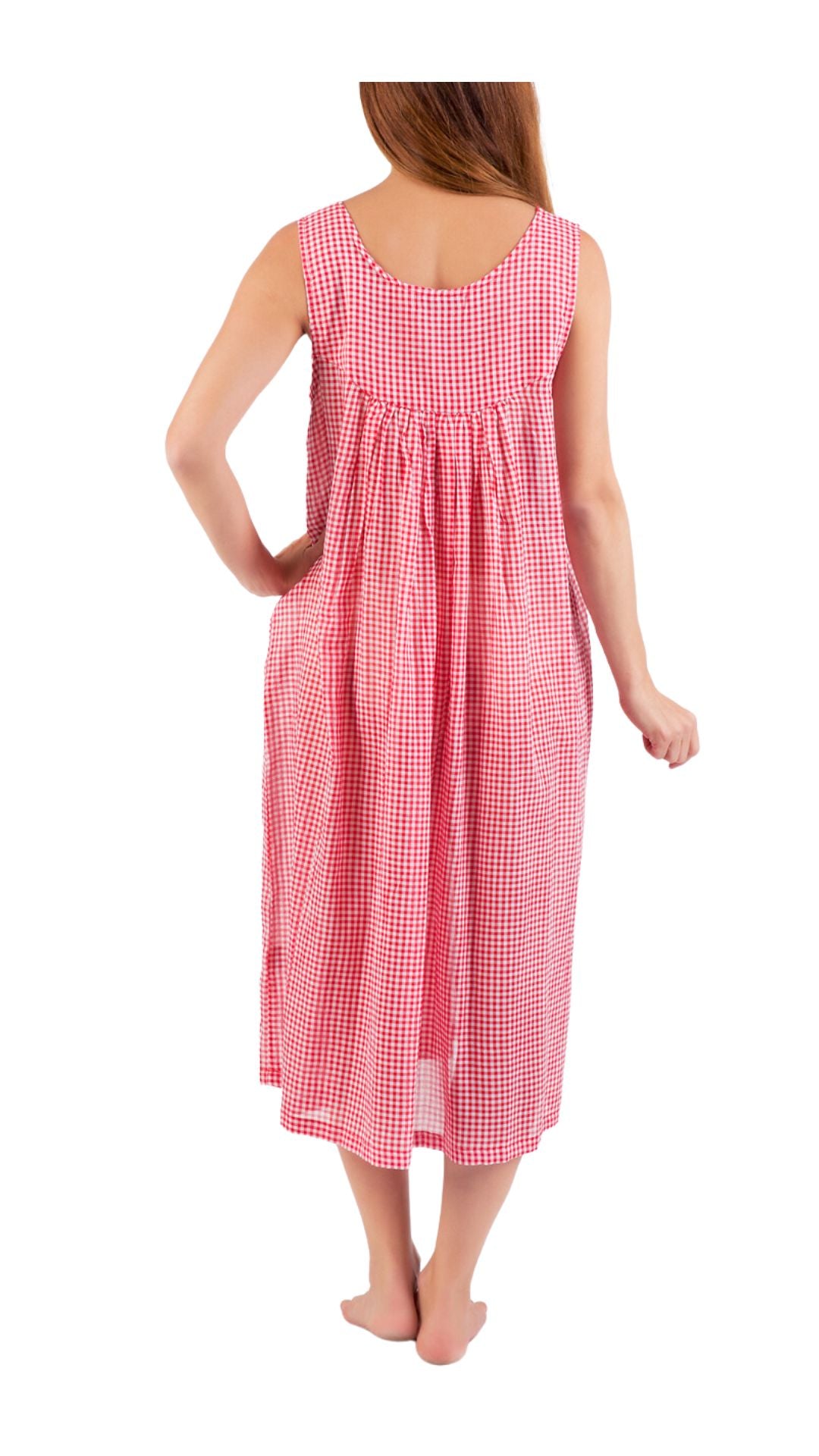 cotton red gingham nightie in extra large sizes