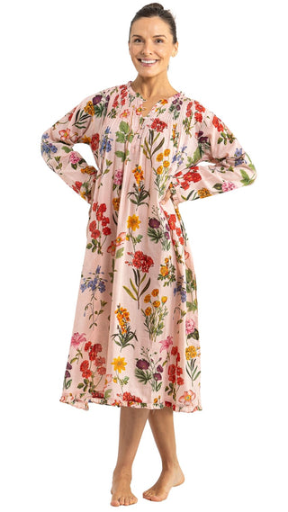 Secret Garden Long Sleeve Cotton Nightgown