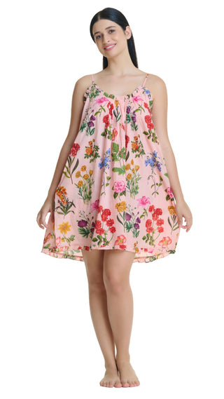 Floral slip nightie soft pink 