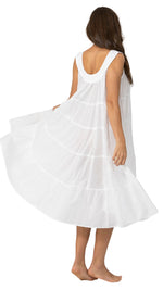 100% white cotton nightie on model - white background 