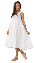 light weight cotton nightdress flare style on model 