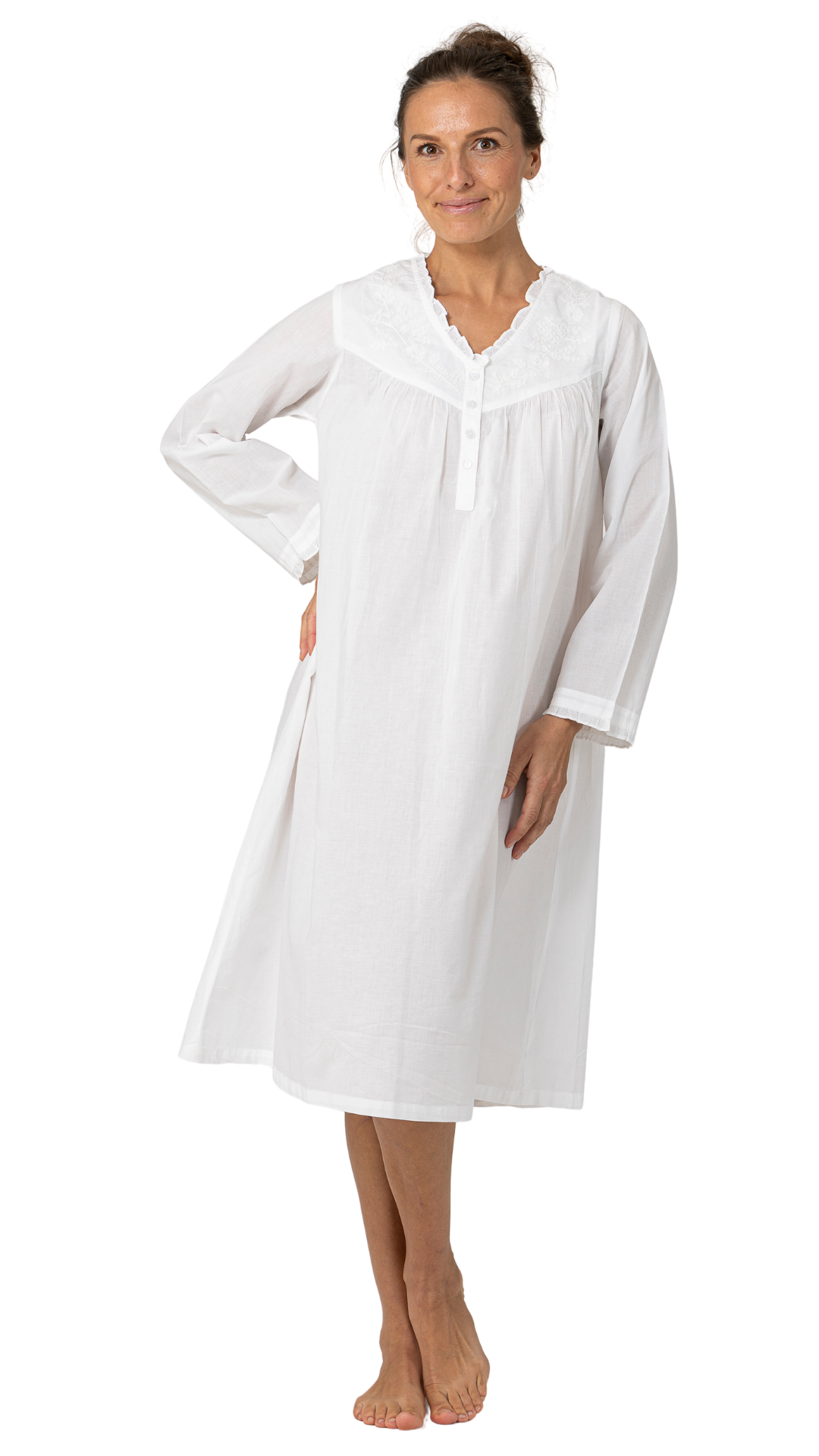 Traditional white womens cotton night gowns 