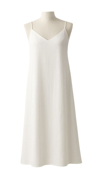 White Long Cotton Slip