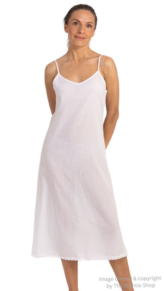 White Long Cotton Slip
