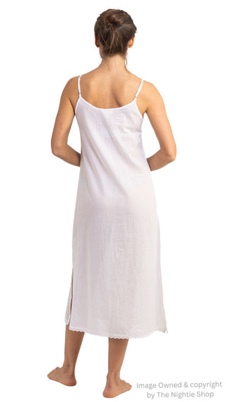 White Long Cotton Slip