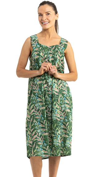 Willows Green Sleeveless Maxi Nightie