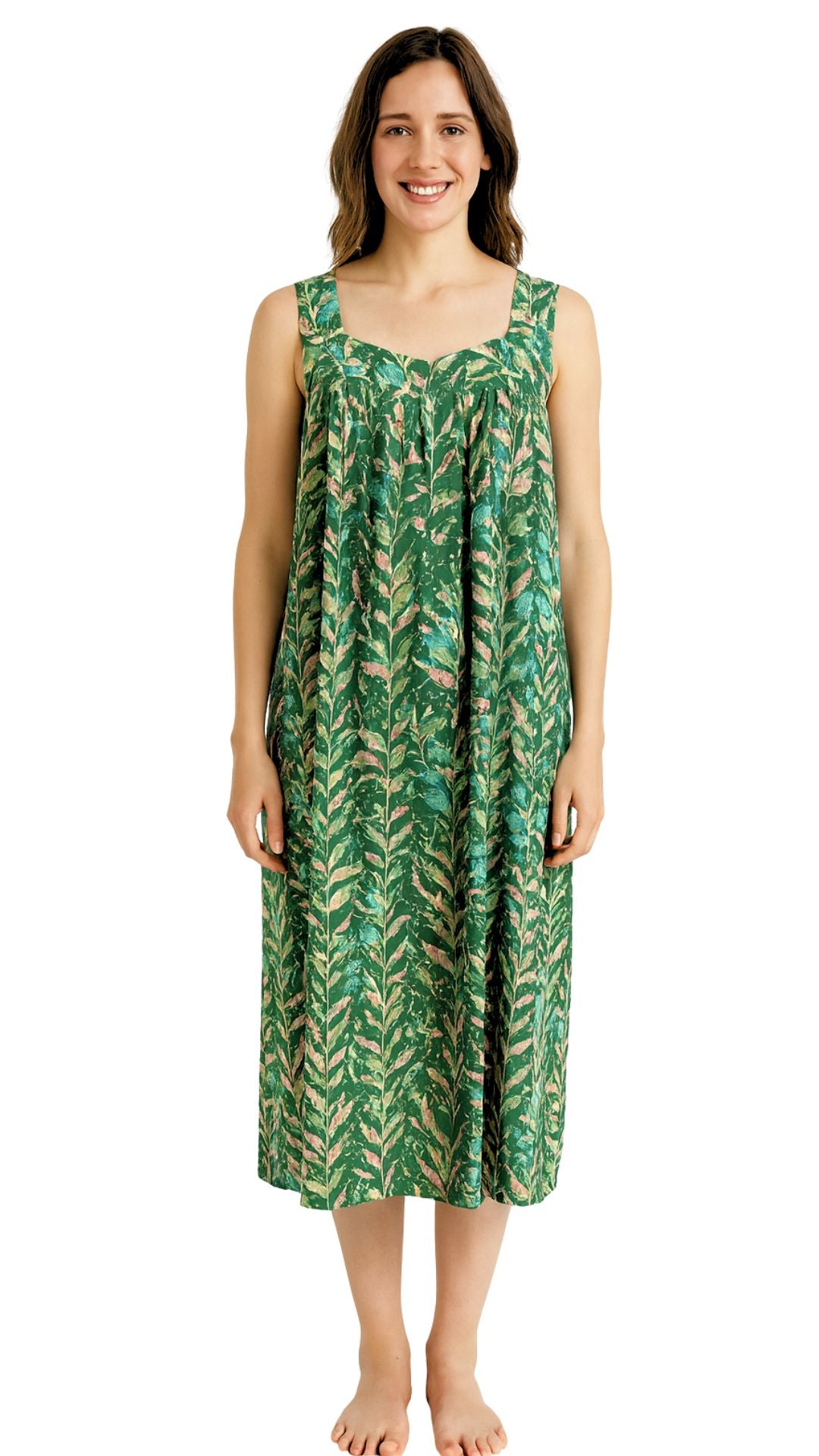 Willows Green Sleeveless Maxi Nightie