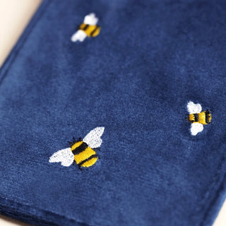 Velvet Navy Bee's Glasses Case