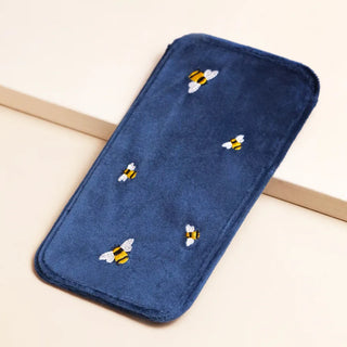Velvet Navy Bee's Glasses Case