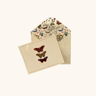 Greeting card with butterfly design on a matching envelope against a white background