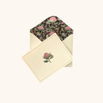 Floral card and envelope set on a white background