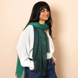 Teal Spotted Scarf